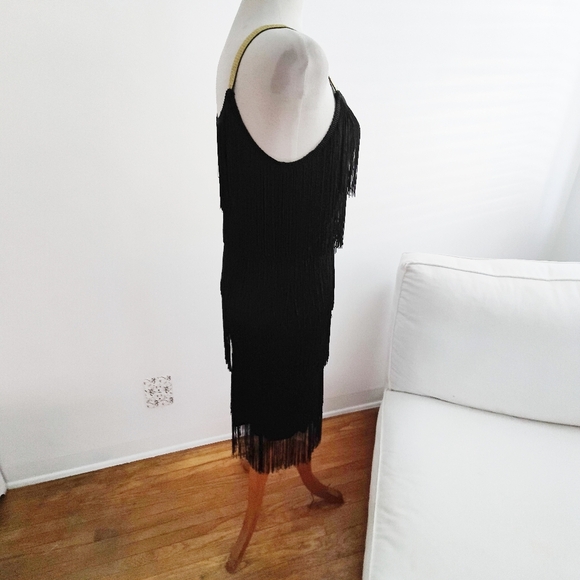 Fringe Dress / Retro / Black / Tina Turner / Med-Large - Picture 5 of 6